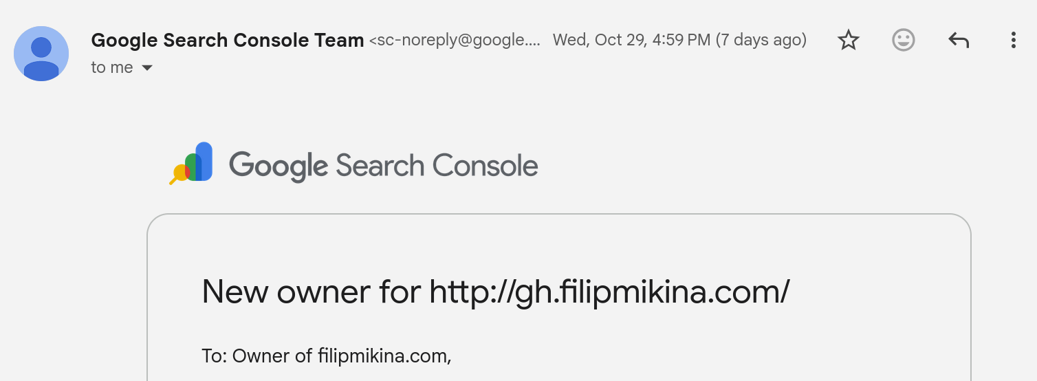 Google Search Console warning about security issues on my subdomain